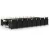 Image de Vidaxl Ensemble Ã DÃ®ner De Jardin Coussins 17 Pcs Noir RÃ©sine TressÃ©e