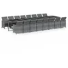 Image de Vidaxl Ensemble Ã DÃ®ner De Jardin Coussins 17 Pcs Gris RÃ©sine TressÃ©e