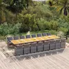 Image de Vidaxl Ensemble Ã Manger De Jardin 17 Pcs Et Coussins RÃ©sine TressÃ©e