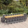 Image de vidaXL Ensemble Ã  manger de jardin coussins 21 pcs Gris RÃ©sine tressÃ©e