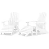Image de Vidaxl Chaises De Jardin Adirondack 2 Pcs Avec Repose-Pieds Pehd Blanc