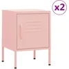 Image de vidaXL Tables de chevet 2 pcs Rose 35x35x51 cm Acier