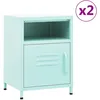 Image de vidaXL Tables de chevet 2 pcs Vert menthe 35x35x51 cm Acier
