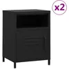 Image de vidaXL Tables de chevet 2 pcs Noir 35x35x51 cm Acier