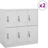 Image de vidaXL Armoires Ã  casiers 2 pcs Gris clair 90x45x92,5 cm Acier