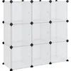 Image de vidaXL Cubes de rangement 9 pcs avec portes Transparent PP