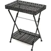 Image de Vidaxl Table De Jardin Noir 180x80x70 Cm Acier Et Verre