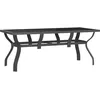 Image de Vidaxl Table De Jardin Gris Et Noir 180x80x70 Cm Acier Et Verre