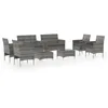 Image de Vidaxl Salon De Jardin 8 Pcs Avec Coussins RÃ©sine TressÃ©e Gris