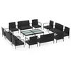 Image de Vidaxl Salon De Jardin 16 Pcs Avec Coussins RÃ©sine TressÃ©e Noir