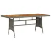 Image de Vidaxl Table De Jardin Gris 160x70x72 Cm RÃ©sine TressÃ©e Et Acacia