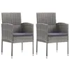 Image de Vidaxl Chaises De Jardin Coussins Gris FoncÃ© 2 Pcs RÃ©sine TressÃ©e