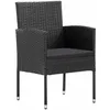 Image de Vidaxl Chaises De Jardin Avec Coussins Noir Lot De 2 RÃ©sine TressÃ©e