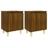 Image de vidaXL Tables de chevet pieds en bois 2 pcs ChÃªne marron 40x30x50 cm