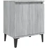 Image de vidaXL Table de chevet avec pieds en mÃ©tal Sonoma gris 40x30x50 cm