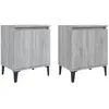 Image de vidaXL Tables de chevet avec pieds en mÃ©tal sonoma gris 40x30x50 cm
