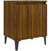 Image de vidaXL Table de chevet avec pieds en mÃ©tal ChÃªne marron 40x30x50 cm