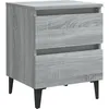 Image de vidaXL Table de chevet avec pieds en mÃ©tal Sonoma gris 40x35x50 cm