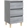 Image de vidaXL Table de chevet avec pieds en bois Sonoma gris 40x35x69 cm
