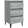 Image de vidaXL Table de chevet avec pieds en mÃ©tal Sonoma gris 40x35x69 cm
