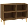 Image de vidaXL Meuble TV avec pieds en bois massif ChÃªne marron 69,5x30x50 cm