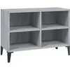 Image de vidaXL Meuble TV avec pieds en mÃ©tal Sonoma gris 69,5x30x50 cm