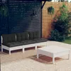 Image de Vidaxl Salon De Jardin 4 Pcs Avec Coussins Anthracite Bois De Pin