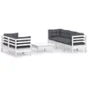 Image de Vidaxl Salon De Jardin 6 Pcs Avec Coussins Anthracite Bois De Pin