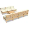 Image de Vidaxl Salon De Jardin 8 Pcs Avec Coussins CrÃ¨me Bois De Pin
