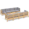 Image de Vidaxl Salon De Jardin 9 Pcs Avec Coussins Gris Bois De Pin Massif