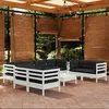 Image de Vidaxl Salon De Jardin 9 Pcs Avec Coussins Bois De Pin Massif