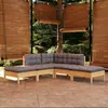 Image de Vidaxl Salon De Jardin 5 Pcs Avec Coussins Gris Bois De Pin