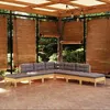 Image de Vidaxl Salon De Jardin 7 Pcs Avec Coussins Gris Bois De Pin