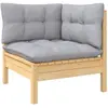 Image de Salons de jardin VidaXL  Salon de jardin  6 pcs avec coussins gris en bois de pin P31599934