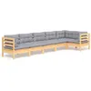 Image de Vidaxl Salon De Jardin 6 Pcs Avec Coussins Gris Bois De Pin