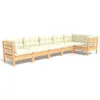 Image de Vidaxl Salon De Jardin 6 Pcs Avec Coussins CrÃ¨me Bois De Pin