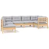 Image de Vidaxl Salon De Jardin 6 Pcs Avec Coussins Gris Bois De Pin