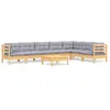 Image de Vidaxl Salon De Jardin 8 Pcs Avec Coussins Gris Bois De Pin Solide