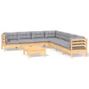 Image de Vidaxl Salon De Jardin 8 Pcs Avec Coussins Gris Bois De Pin Solide