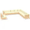 Image de Vidaxl Salon De Jardin 11 Pcs Avec Coussins CrÃ¨me Bois De Pin Massif