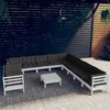 Image de Vidaxl Salon De Jardin 12 Pcs Avec Coussins Blanc Bois De Pin Solide