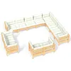 Image de Vidaxl Salon De Jardin 12 Pcs Avec Coussins CrÃ¨me Bois De Pin Solide