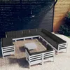 Image de Vidaxl Salon De Jardin 14 Pcs Avec Coussins Blanc Bois De Pin Solide