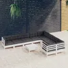 Image de Vidaxl Salon De Jardin 10 Pcs Avec Coussins Blanc Bois De Pin