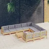 Image de Vidaxl Salon De Jardin 11 Pcs Avec Coussins Gris Bois De Pin