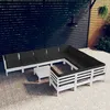 Image de Vidaxl Salon De Jardin 11 Pcs Avec Coussins Blanc Bois De Pin