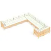 Image de Vidaxl Salon De Jardin 10 Pcs Avec Coussins CrÃ¨me Bois De Pin