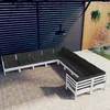 Image de Vidaxl Salon De Jardin 10 Pcs Avec Coussins Blanc Bois De Pin