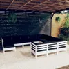 Image de Vidaxl Salon De Jardin 11 Pcs Avec Coussins Blanc Bois De Pin