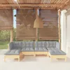 Image de Vidaxl Salon De Jardin 6 Pcs Avec Coussins Gris Bois De Pin